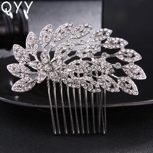 QYY 2019 Austrian Crystal Hair Combs Clips Wedding Hair Accessories Bridal Head Piece for wedding Jewelry Headpieces for womem