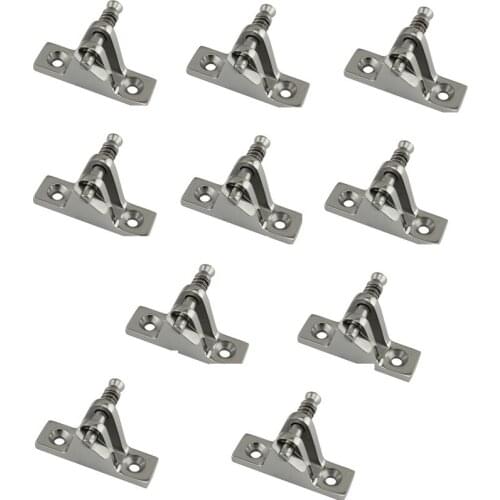 10pcs Marine Bimini Top Fitting 316 Stainless Steel Mount Deck Hinge with Quick Release Spring Pin for Marine Boat Hardware