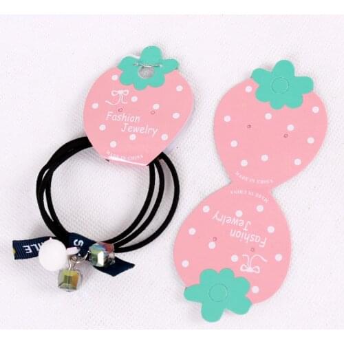 100pcs/lot 4.5x11cm Lovely Pink Strawberry Jewelry Packaging Cards Jewelry Necklace Bracelet Hairpin Pendant Cards Price Tags