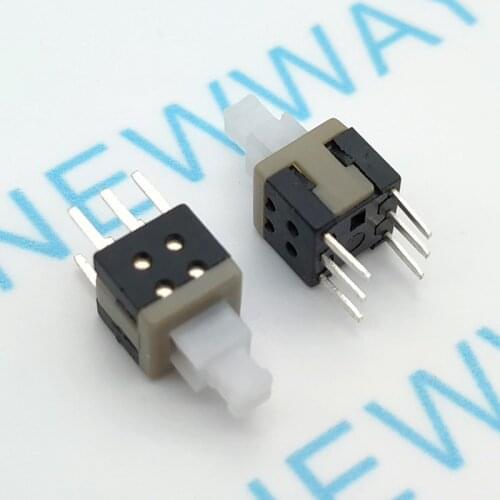 20Pcs/Lot 5.8*5.8Mm Latching Switch Self Lock On/Off Button Switch Double Row Self-Locking 6 Feet