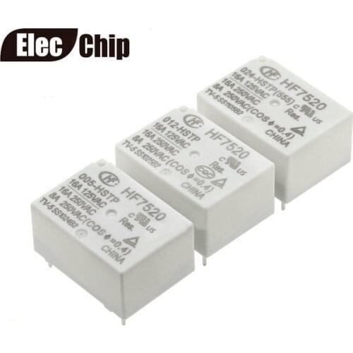 5PCS/LOT Relay HF7520-005-HSTP HF7520-012-HSTP HF7520-024-HSTP 4PIN 16A HF7520-DC5V 12V 24V-HSTP