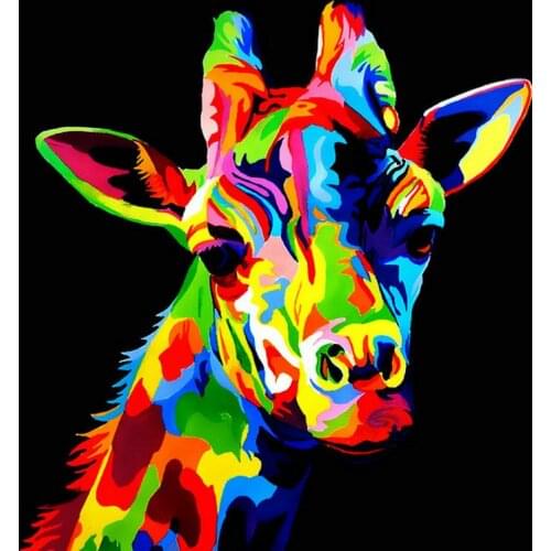 5d diamond painting giraffe, colorful animals, full square drill, diamond embroidery, full round, diamond mosaic, 3d wall sticke