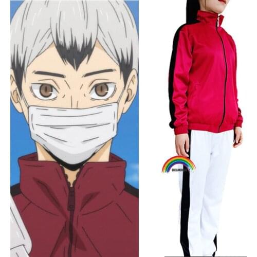 Anime Haikyu! Miya Atsumu Kita Shinsuke Cosplay Costume Black Sport Suit Top+Pants+Coat Halloween Carnival Uniforms Custom Made