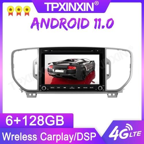 Android 11.0 6+128G For KIA SPORTAGE 2016 GPS Car Multimedia Player Headunit Audio Radio Navigtion Tape Recorder