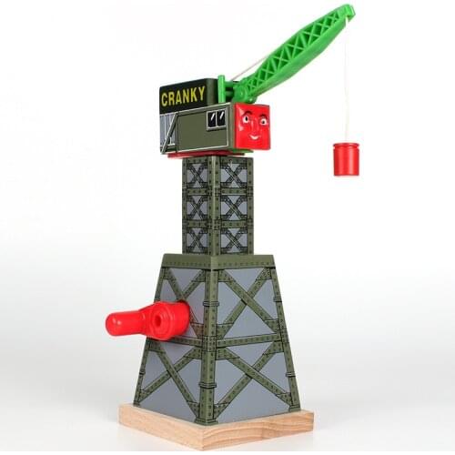 Big Wood Cranky Crane Tender Wooden Magnetic Train Track Railway Accessories Compatibel Thom as Biro Wood Track Educational Toys