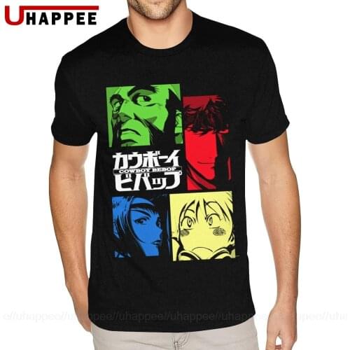 Oversized Cowboy Bebop Tshirt Mens XXXL Short Sleeved Cotton Round Neck Tees Shirt