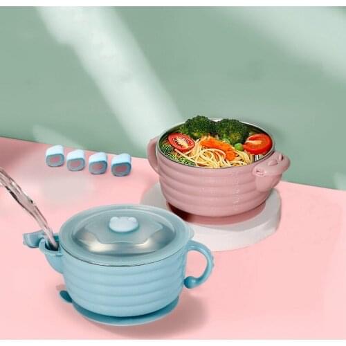Baby Feeding Stainless Steel Bowl Tableware For Baby Baby Dishes Water Injection Heat Conservation Insulation Food Container