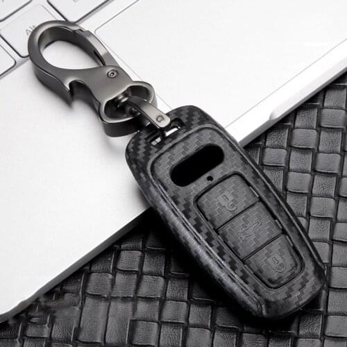 2019 New Carbon car key cover key case for audi A6L A7 A8 C8 Q8 D5 2018 2019 Accessories