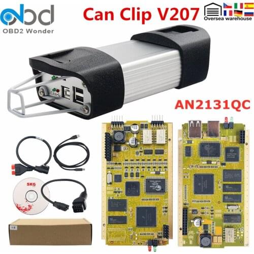 Can Clip For Renault V200 Reprog V189+Pin Extractor V2+Dialogy Full Chip CYPRESS AN2131QC Can Clip OBD2 Car Diagnostic Interface