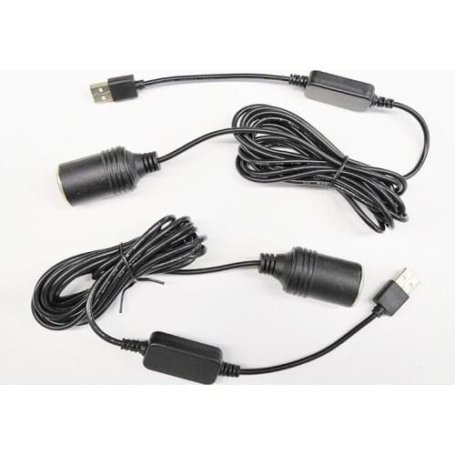 Converter Adapter Wired Controller USB Port To 12V Car Cigarette Lighter Socket Female Power Cord for Power Bank DVR