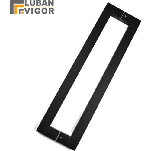 Frosted matte black,Noble Stainless steel Square tube handle, bathroom wooden /glass doors handle, 600mm