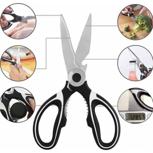 Multipurpose Stainless Steel Scissors Shears for Chicken Bone Meat Vegetable Barbecue Tool Fish Scale Garden Kitchen Supplies