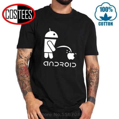 Tatooine Fashion Men T Shirts Android Robot Man t-shirt humor logo printed funny t shirt short sleeve Round Neck Ringer Tops Tee