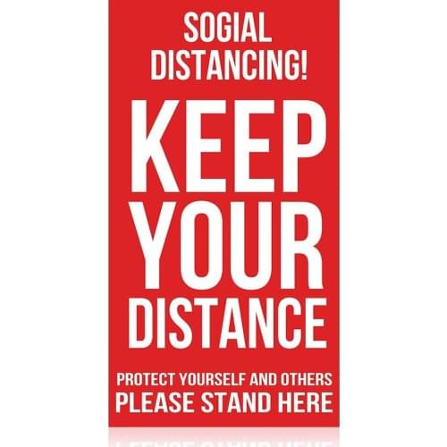 Social Distancing Car Indoor Ground Sticker Distance Marker "Keep Your Distance Stand Here" Floor Decal