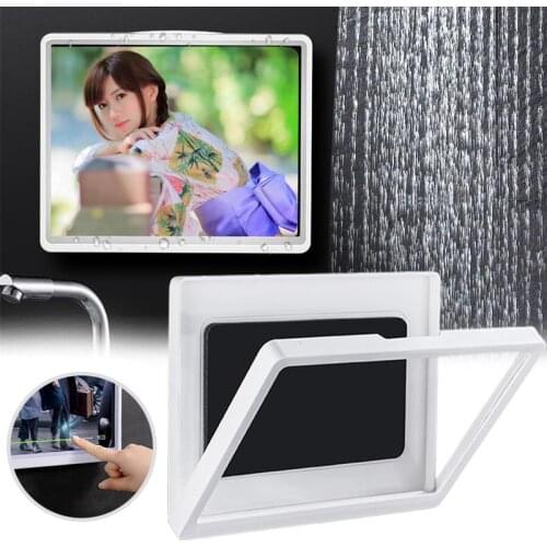Wall Mounted Shower Phone Holder Waterproof Tablet Holder Stand Touch Screen Punch-Free Shower Case For Bathroom Toilet Kitchen