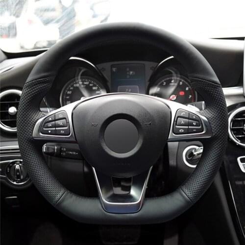 DIY Anti-Slip Wear-Resistant Steering Wheel Cover For Mercedes-Benz C200 C250 C300 B250 A200 A250 Car Interior Decoration