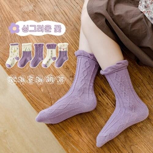 Children Cartoon Socks Flower Princess Baby Socks Spring Winter Wear Socks Cotton Calcetines altos Kids Sokken