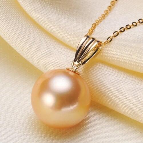 HOT PROMOTION Genuine 18K Yellow Gold Pendant Settings Base Mountings Findings for Oyster Akoya Edison Pearls Agate, Coral, Jade