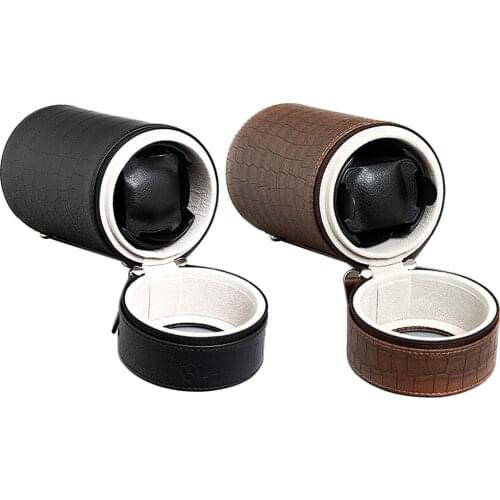 PU Leather Auto Silent Mechanical Wrist Watch Winder Box Storage Case
