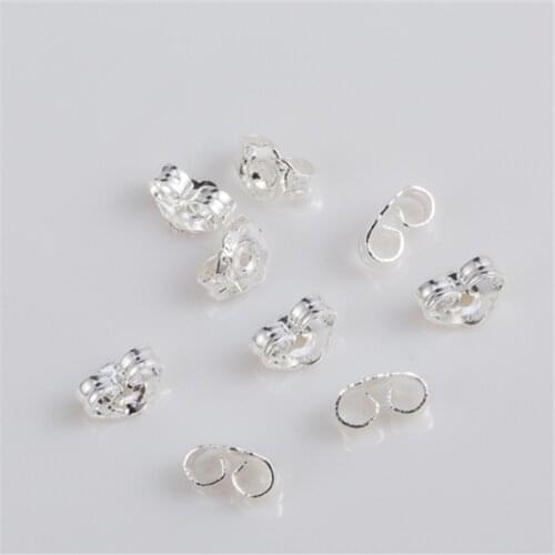 Free 500PCS 925 sterling silver ear fill wholesale butterfly ears silver ornament earrings accessories