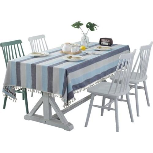 New simple lace edge rectangle proof water fabric tablecloth cover runner for table decoration cloth 2 colors available