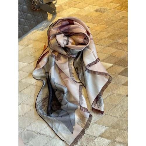 [SLKSCF] 200X110CM New Design printing long silk scarf butterfly silk scarves Muslim hijabs shawls neckerchief female