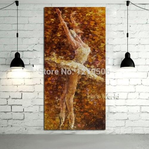 High Quality handpainted Original Dancing Ballerina Oil Painting Famous Artist handPainted Abstract Ballet Girl Wall Painting