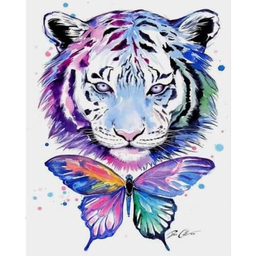 YNX new 5D diamond painting round diamond animal creative cross stitch square water diamond DIY tiger color diamond painting
