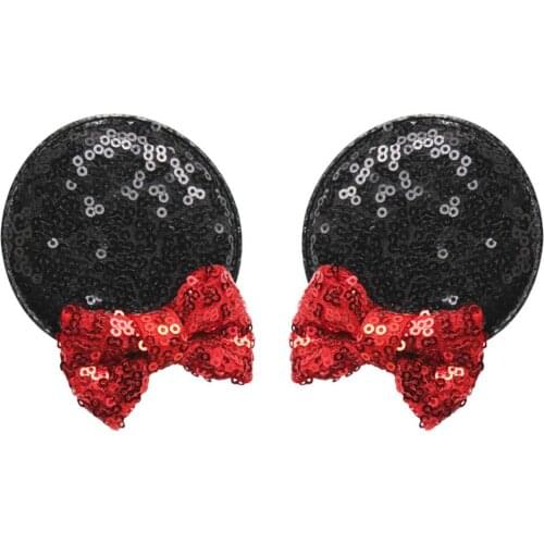 1 Pair Classical 2.8" Sequins Mouse Ears Hair Bow Barrette 2020 Hair Accessories For Girl Ponytail Hair Clip Headwear