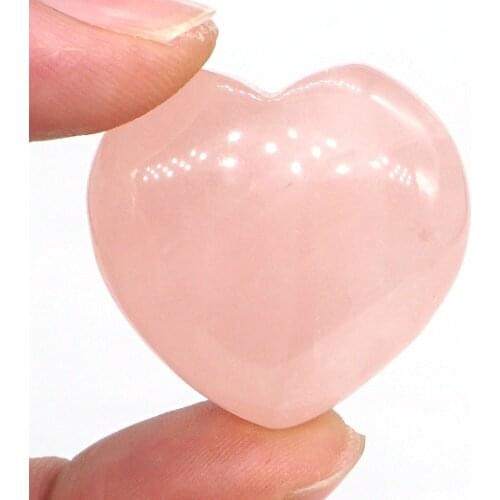 1.2" Puffy Love Heart Assorted Natural Rose Quartz Crystal Hand Carving Reiki Healing Energy Chakra Gift