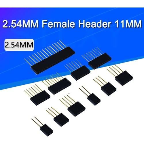 10pcs 1X2/3/4/6/8/10/15 Pin 2.54MM Stackable Long Legs Femal Header For Arduino Shield Stlxy