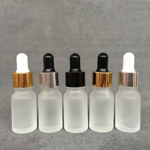 10pcs/lot 10ml Frosted Glass Essential Oil Bottle Empty Glass Dropper Vials10cc Dropper Bottle Wholesale