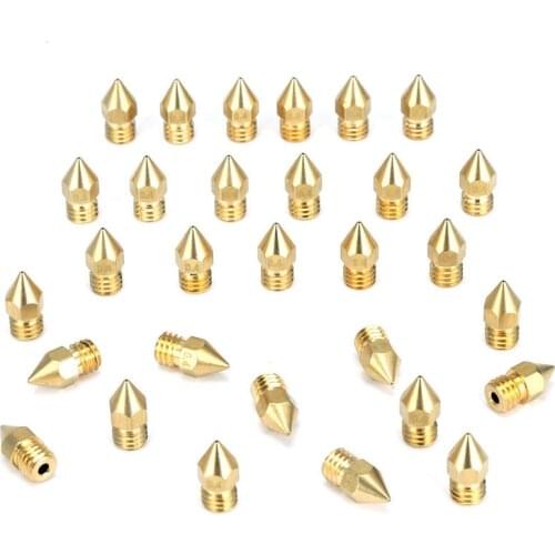 30 Pcs 3D Printer Extruder Nozzle-MK8 0.4 mm Nozzle for Ender 3 Anet A8 Makerbot MK8 Creality CR-10 CR-10S S4 S5 3Pro 5