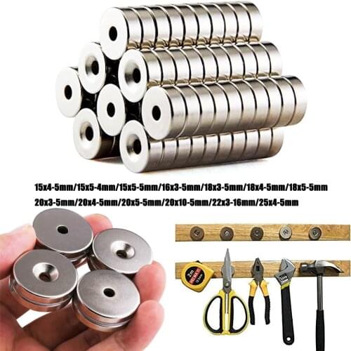5-25pcs Neodymium Disc Countersunk Hole Magnets,Strong Permanent Rare Earth Magnets