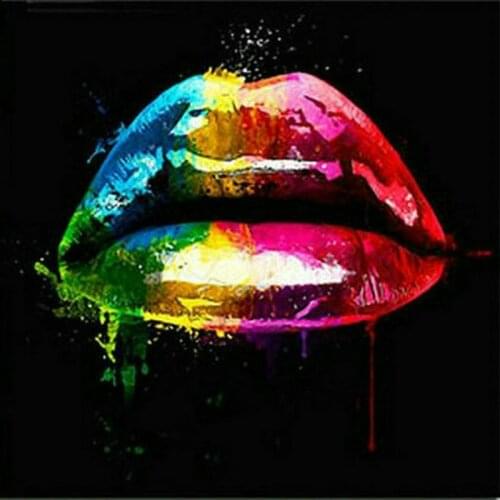 5d diamond painting color lips picture full square drill 3d diamond embroidery crystal mosaic artwork decoration
