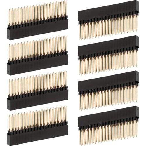 8PCS,2X20(40 Pin) Extra Tall Female 0.1 Inch Pitch Stacking Header for Raspberry Pi A+/B+/Pi 2/Pi 3 Extra Tall Header