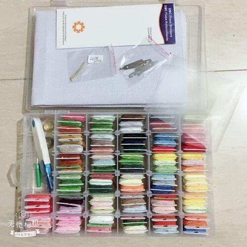 96pcs Embroidery Floss Cross Stitch Thread Sekin Kit with Threader Bobbins Sewing Needles Storage Box Embroidery Starter