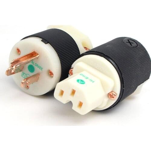 Hubbell HBL8215G Pure Copper Hifi Audio Adapter AC Power Plug IEC Connector - US Version