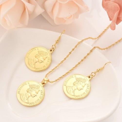 Bangrui uk uk peso coin Gold Color & Brass,Arab/Africa jewelry set women girl souvenir gift