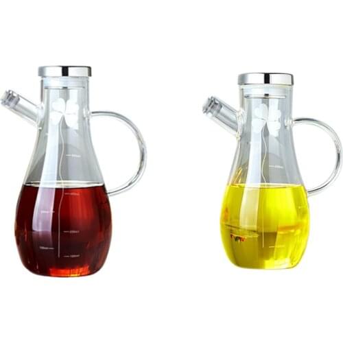 High Borosilicate Glass Olive Oil Vinegar Pot Dispenser Bottle Can Cruet Vinegar Bottles Cooking Oil Glass Bottle