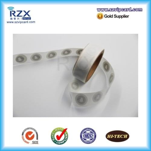 1000pcs 13.56Mhz Dia 33mm size MIFARE Classic 1K chip blank rfid tag/ label/ sticker with paper material