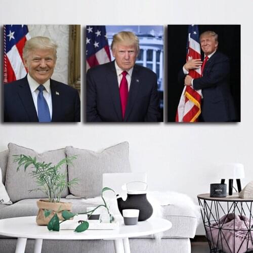 Donald J. Trump US President Portrait Canvas Painting Oil Print Poster Wall Art Picture For Living Room Home Decor