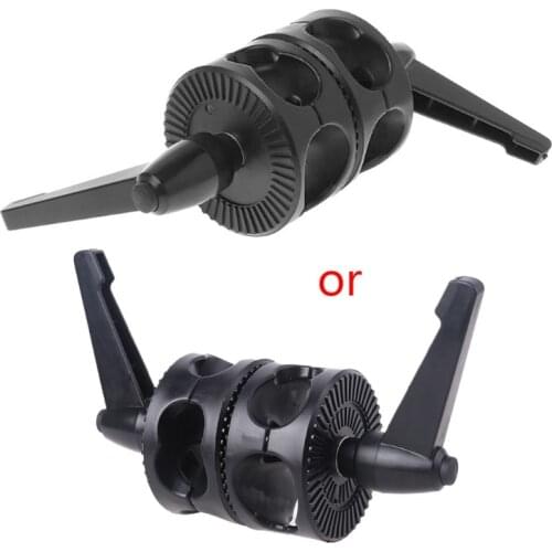 Dual Swivelling Grip Head Double Angle Tilt Mount Wheel Clamp Connector Bracket Reflector Boom Arm Support Light Stand