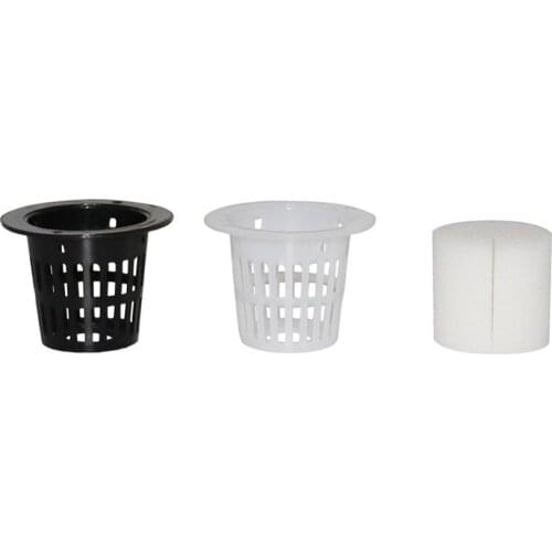 Hydroponic Net Pots Aeroponics Plant Nursery Germination Basket with Seeding Sponges Garden Soilless System Planting Cup 200pcs