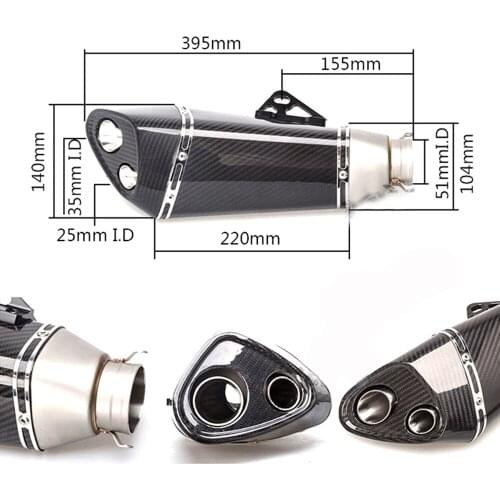 Motorcycle Exhaust Muffler Pipe Carbon Fiber For kawasaki Yoshimura R11 Exhaust Echappement Moto Z800 R3 GSXR750 GSXR600 Slip-On
