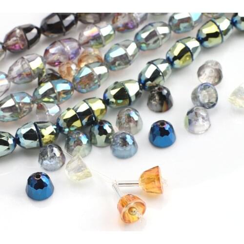 50Pcs Faceted Glass Beads Bell Shape 8MM Stone Beaded Jewelry Making DIY Crystal Crafts Earing Supplier Bracelets Accessories