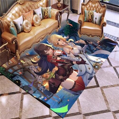 Genshin Impact Print Game Rug Living Room Carpet Kitchen Aisle Mat Room Decoration Floor Mats Home Decor