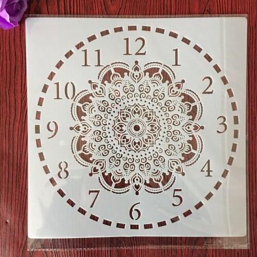 CraftArtGo DIY Clock Stencils Painting Scrapbook Coloring Cake decorating sugar powder sieve printing mold printing table
