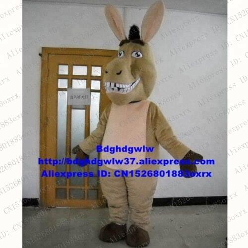 Brown Donkey From Shrek Mascot Costume Adult Cartoon Character Outfit Suit Welcome The Doorman Image Promotion zx1996
