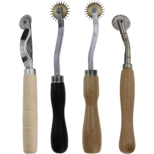 Sewing Tool Kit With Wood Handle Practical Serrate Edge Pattern Tracer Tracing Wheel Tailor Stitch Marker